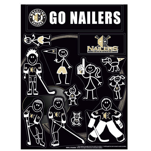 Nailers Car Window Decal (Family) Wheeling Nailers