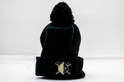 Wheeling Nailers Zephyr Black Pom Vegas Mask Knit Hat