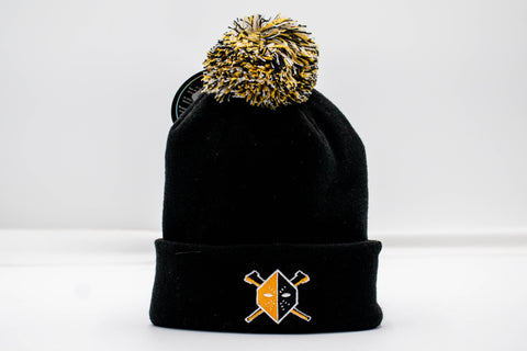 Wheeling Nailers Zephyr Cuff/Pom Yellow Mask Beanie