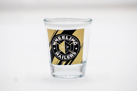 Wheeling Nailers Shot Glass Stripe Logo