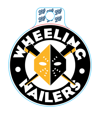 Wheeling Nailers Yellow Mask Circle Logo Sticker
